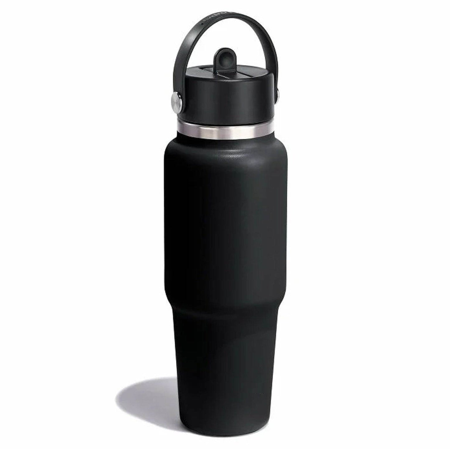 32 oz Wide Mouth Travel Bottle with Flex Straw Cap Black Color