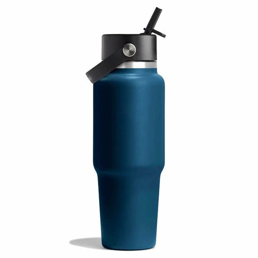 32 oz Wide Mouth Travel Bottle with Flex Straw Cap Indigo Color